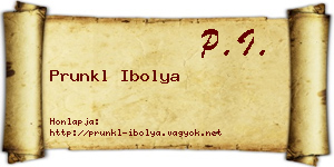 Prunkl Ibolya névjegykártya